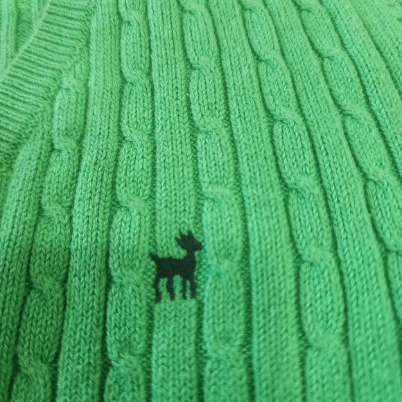 [ Old Navy] y2kvibes green vneck cable knit vibes long sleeve pull over sweater - Picture 4 of 9